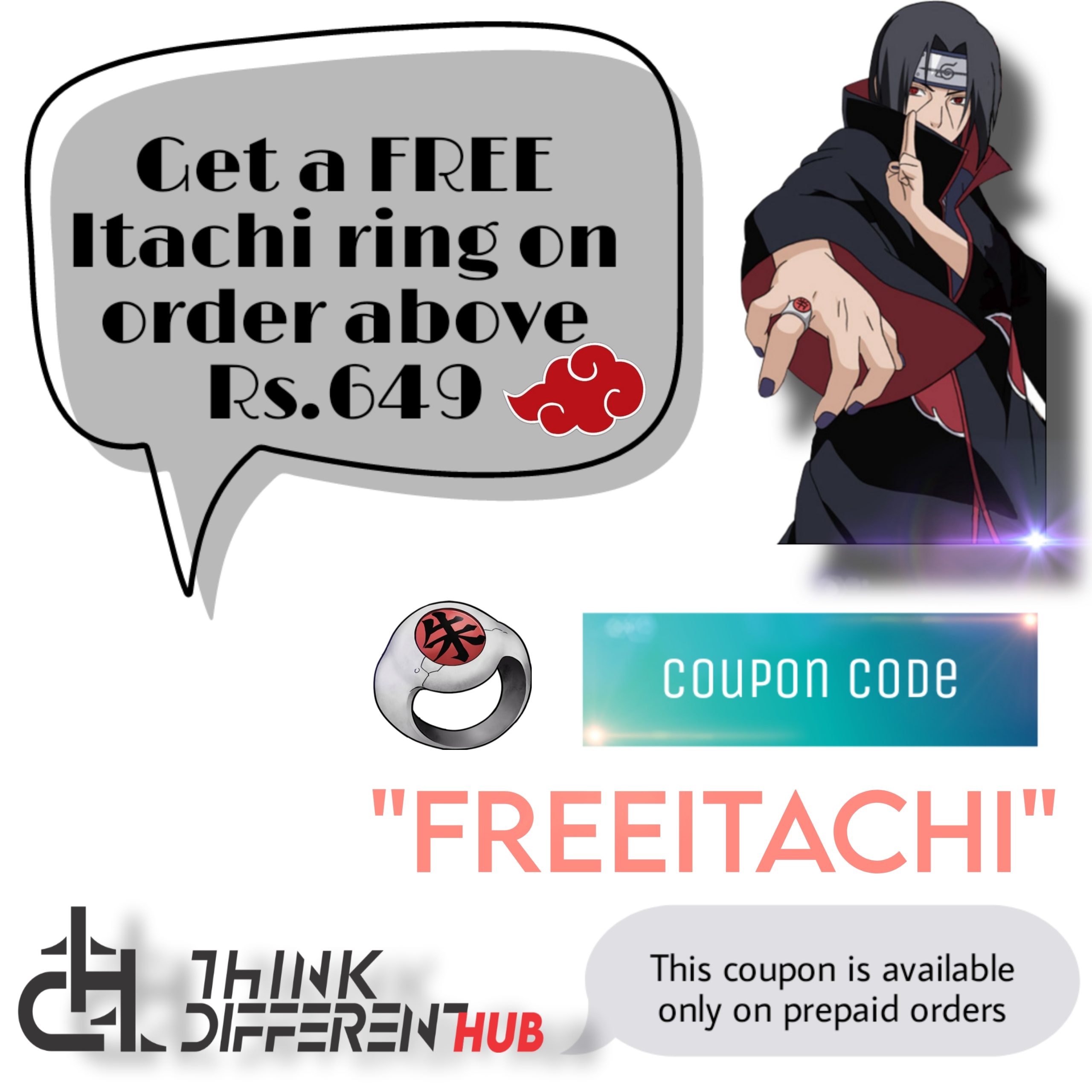 Tiny Tim Anime Naruto Itachi Uchiha Ring Cosplay Collectible Merchandise  for Comiccon